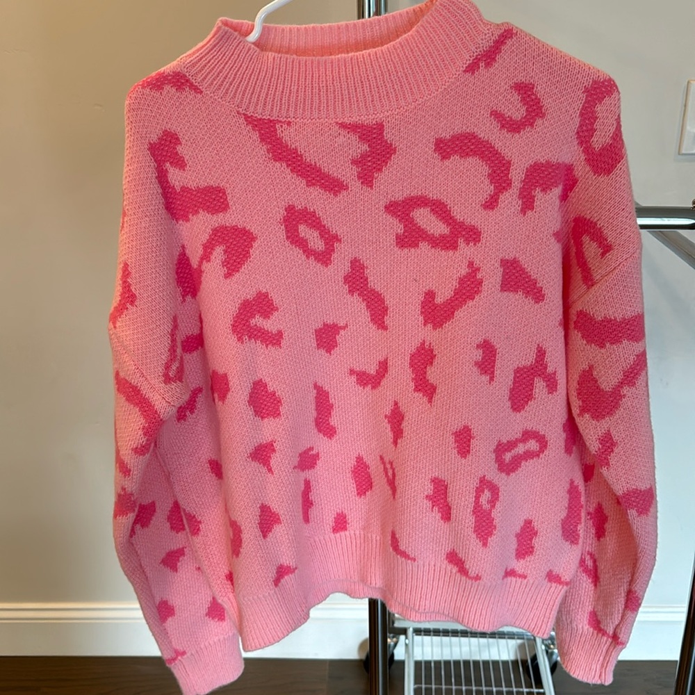Pink Animal Print Sweater. Brand New. Never worn.
